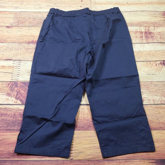 Sag Harbor Womens Size 10 Cropped Capri Pants Solid Navy Blue Stretch Nautical - Picture 5 of 11